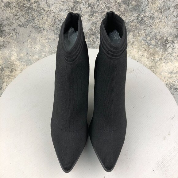 MIA Womens Size 7M Chellsie Black Pointed Toe Stretch Sock High Heel Ankle Boots - Picture 3 of 13
